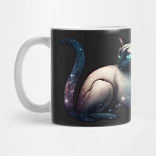 Siamese Cat With Galaxy Full of Stars Mug